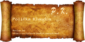 Polifka Klaudia névjegykártya